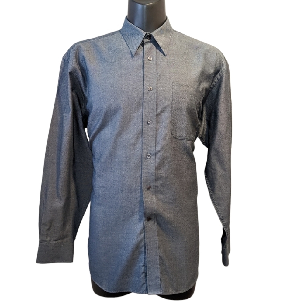 Balmain Paris blue button front shirt large